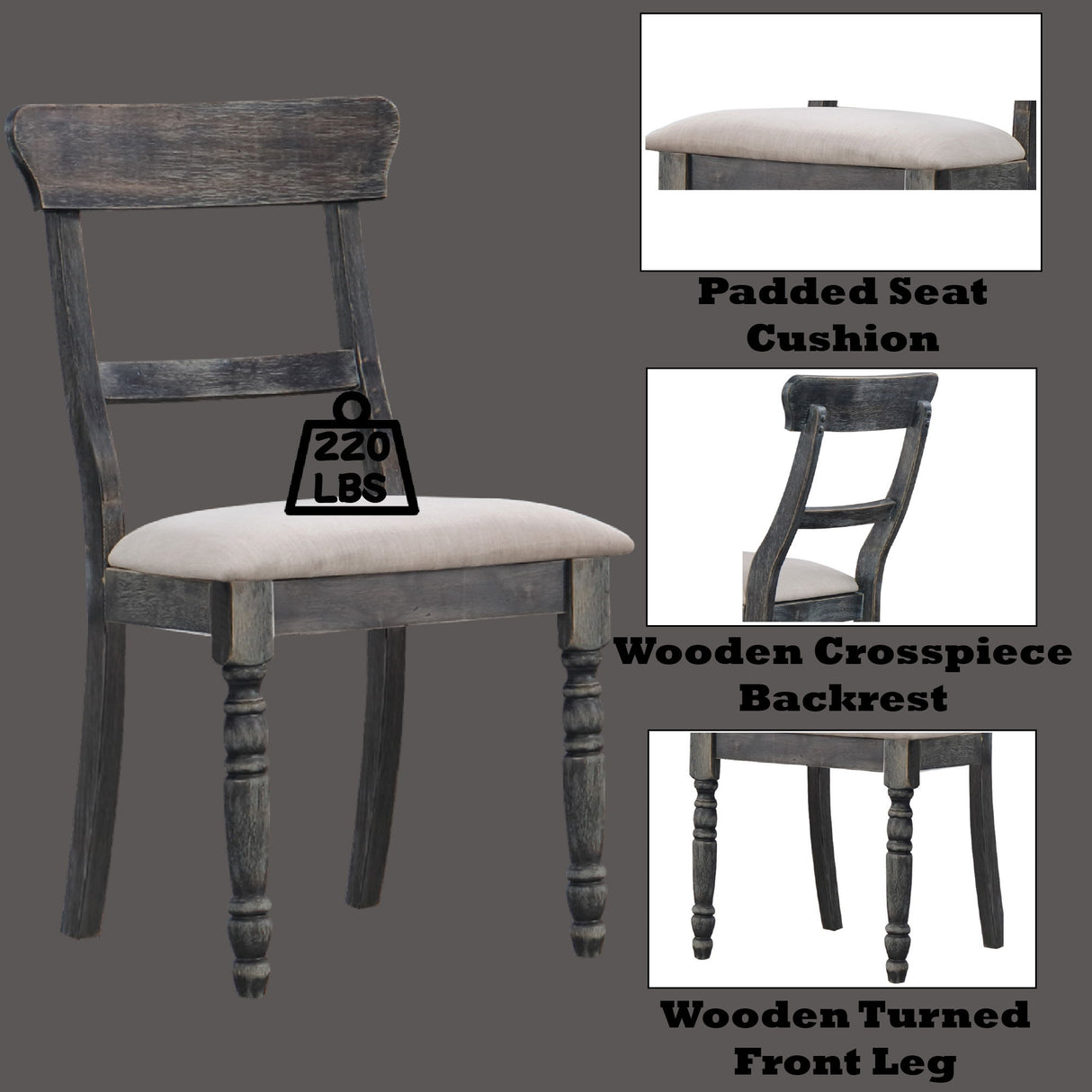 Leventis - Linen Weathered Side Chair (Set of 2) - Light Brown - Chair Sets - Alpine Outlets