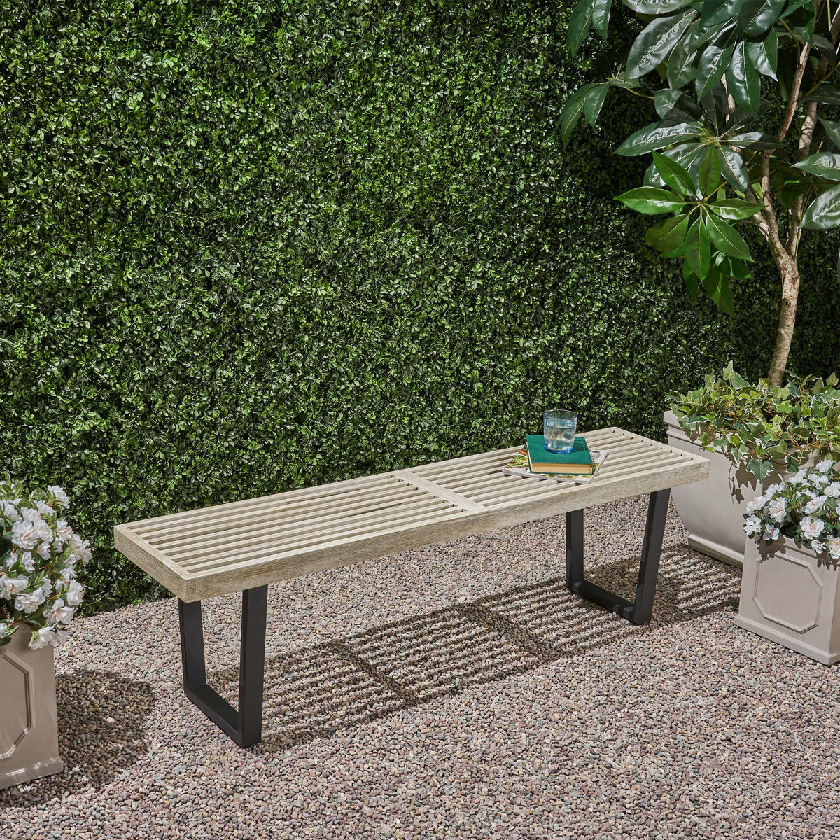 Intrinsic - Outdoor Dining Bench With Slat Top
