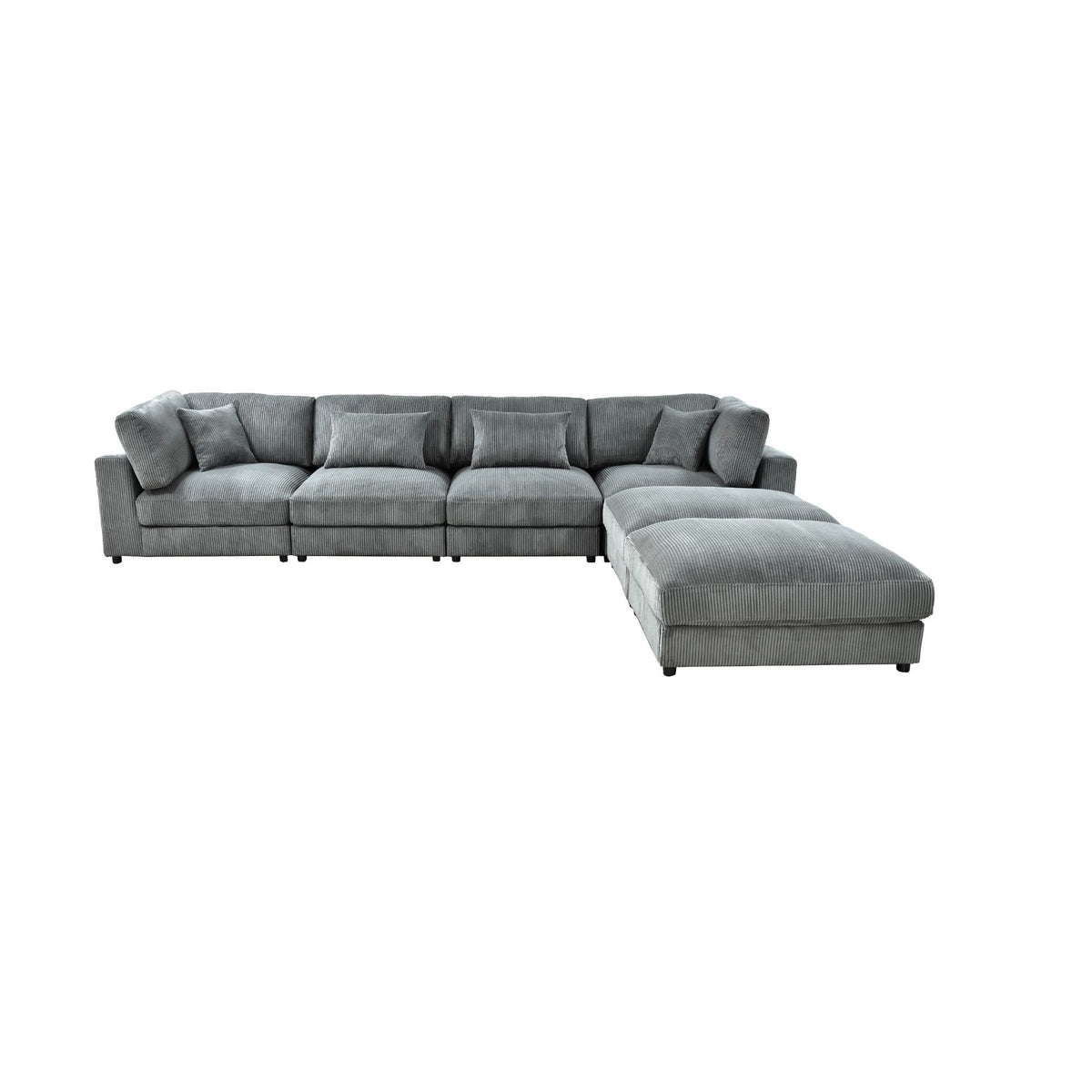 Upholstered Modular Sectional & Custom Configuration And Toss Pillows