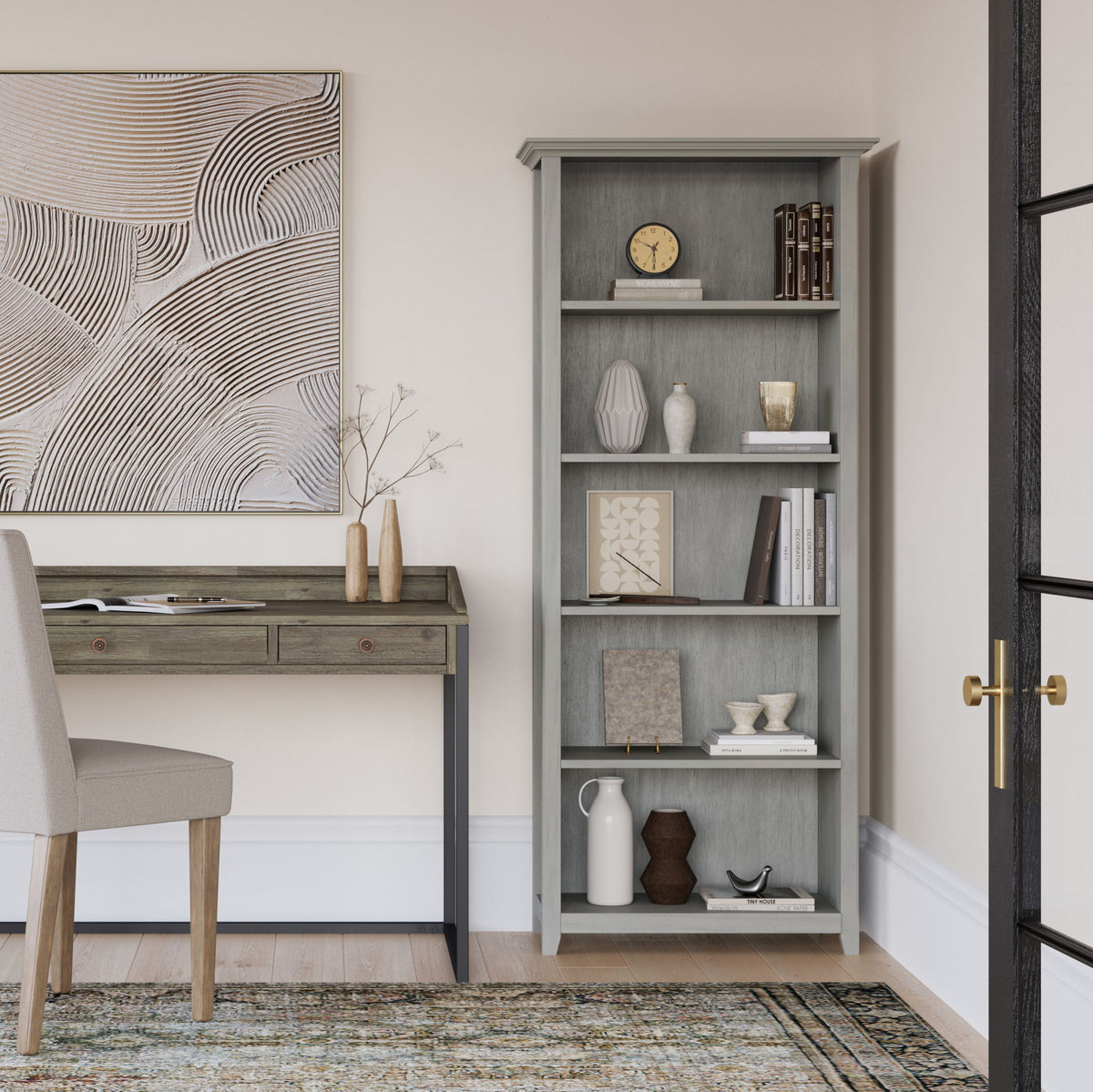 Amherst - 5 Shelf Bookcase - Gray