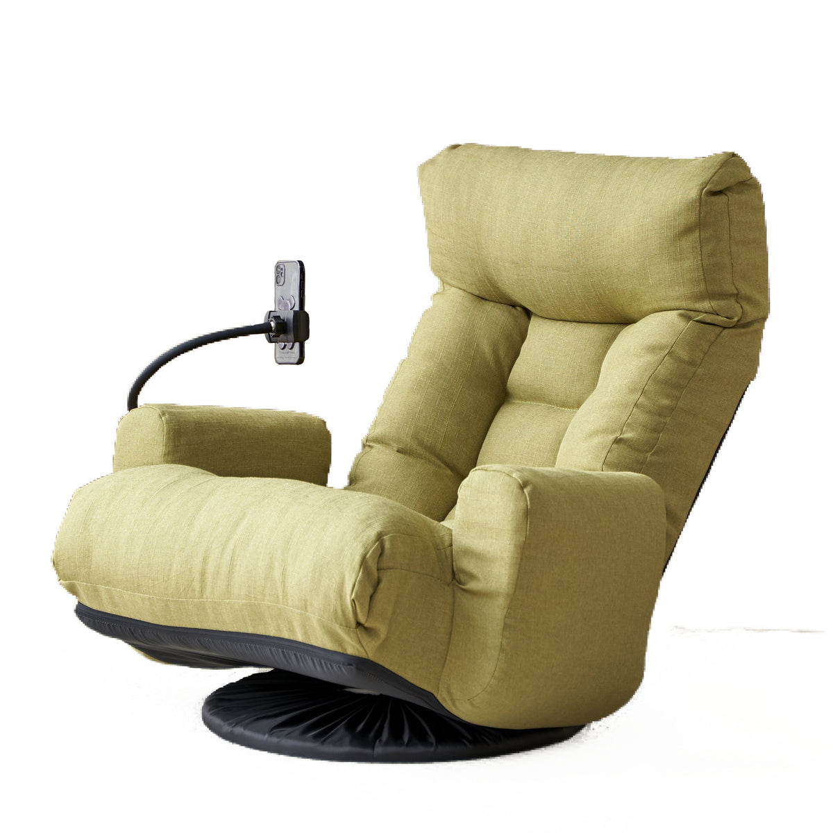 Adjustable Swivel Lounge Chair With 360 Degree Rotating Seat And Headrest Support