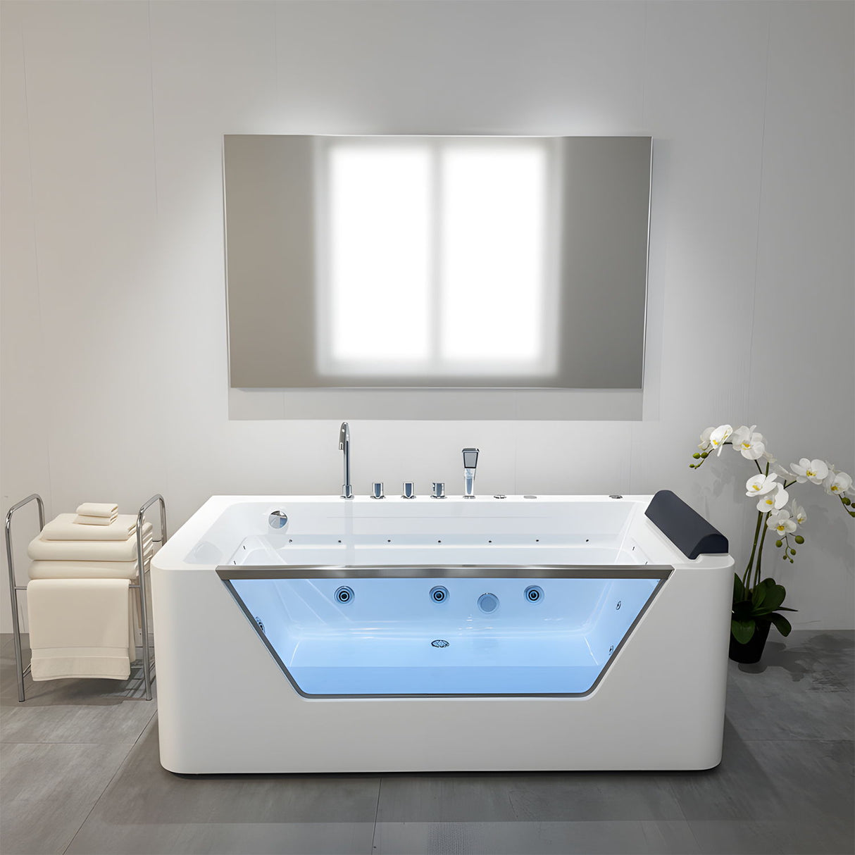 Xavier - Single Massage Bathtub - Milk White