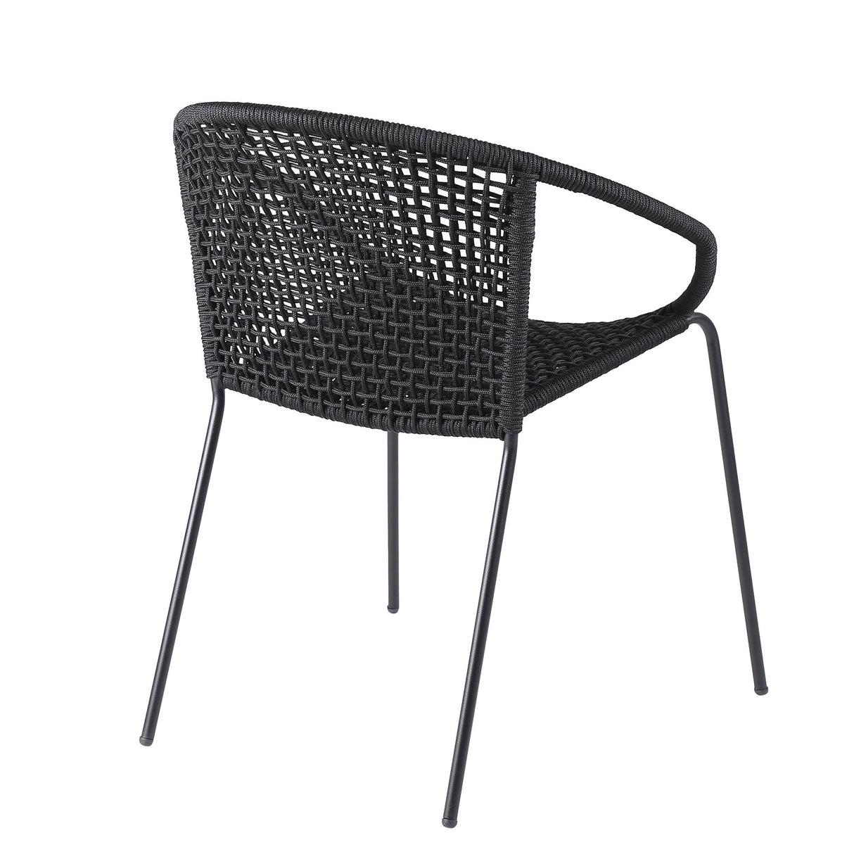Snack - Indoor / Outdoor Stackable Steel Dining Chair (Set of 2) - Black