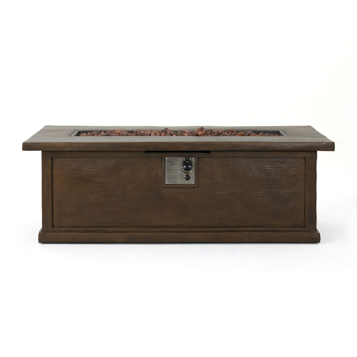 Transitional Rectangular Outdoor Propane Fire Pit Table 56x19in