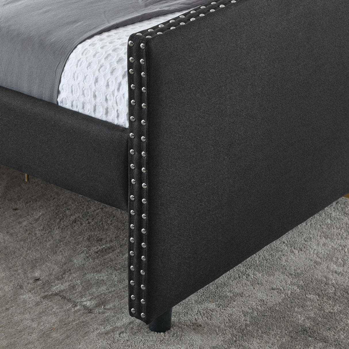 Upholstered Tufted Daybed With 2 Drawers, Waved Arms