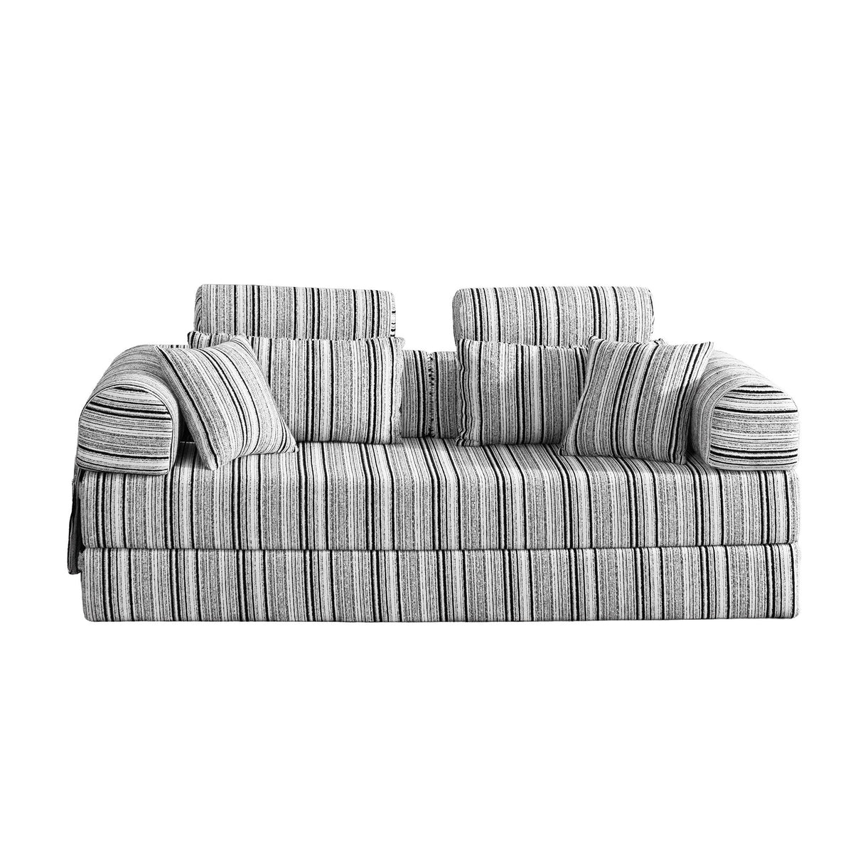 Convertible Sleeper Sofa Bed With High Density Compressed Sponge, Upholstered Couch For Living Room