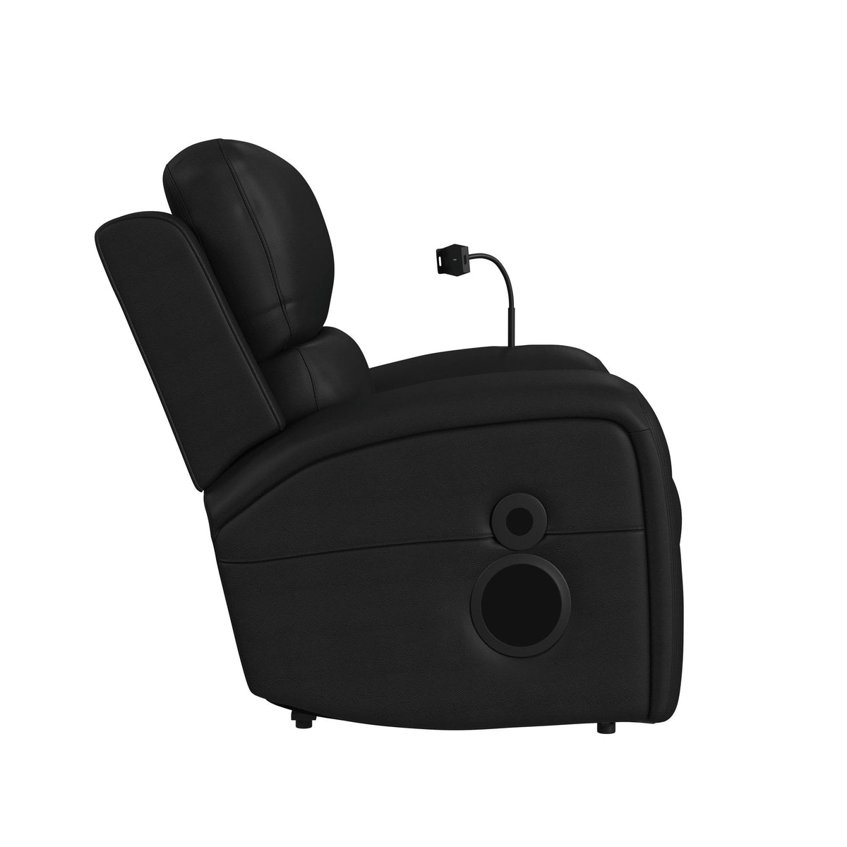 Euphora - P3 Power Glider Recliner With Heat Massage, Music, Ipad Holder With Wireless Charger, USB - Black