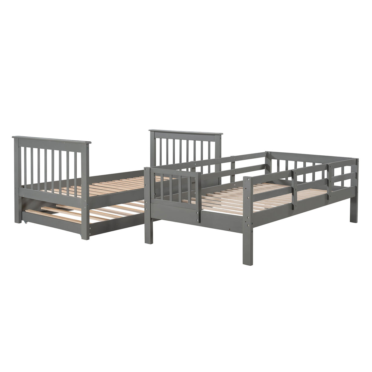 Stairway Bunk Bed & Storage And Guard Rail For Bedroom