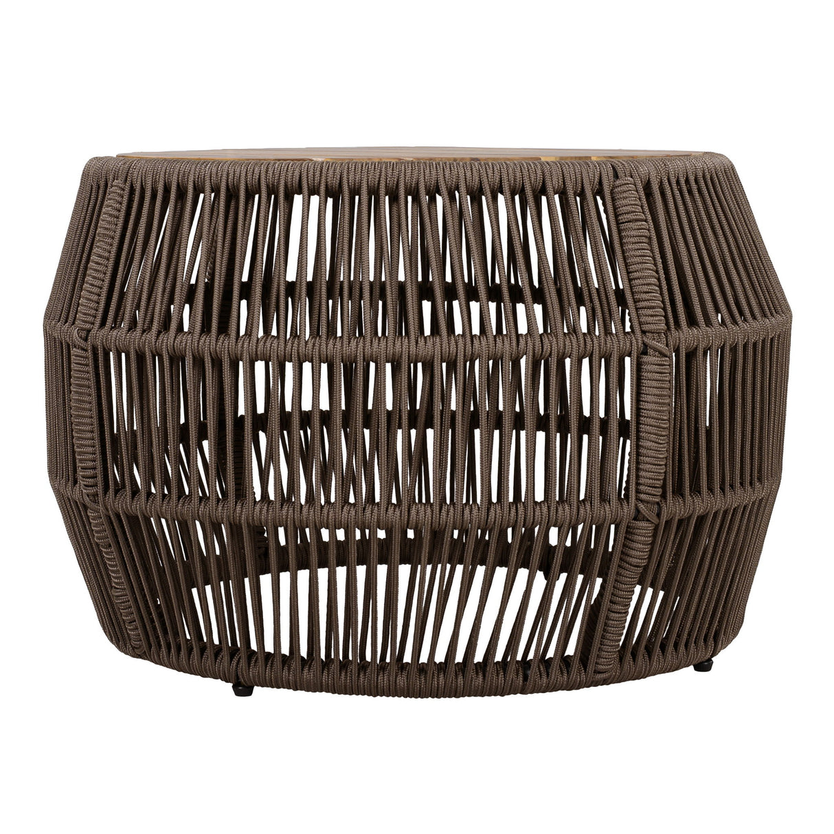 Round Side Table With Rope Frame