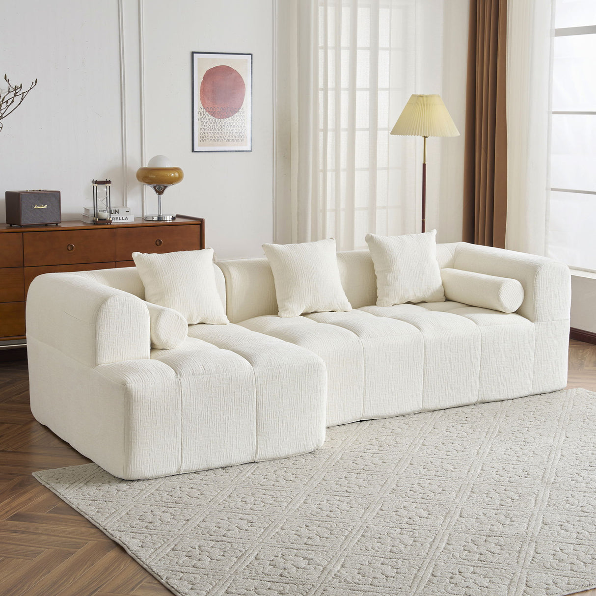 Sectional Free Combined Sofa With 2 Side Pockets