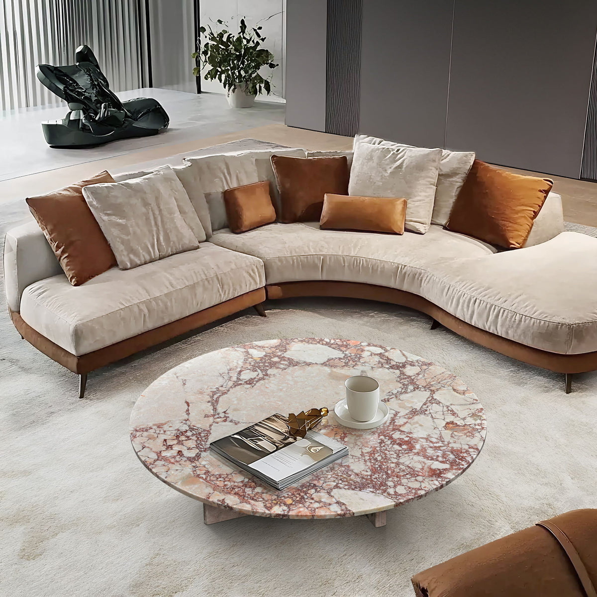 Luxury Coffee Table With Unique Veining, Unique Stone Design