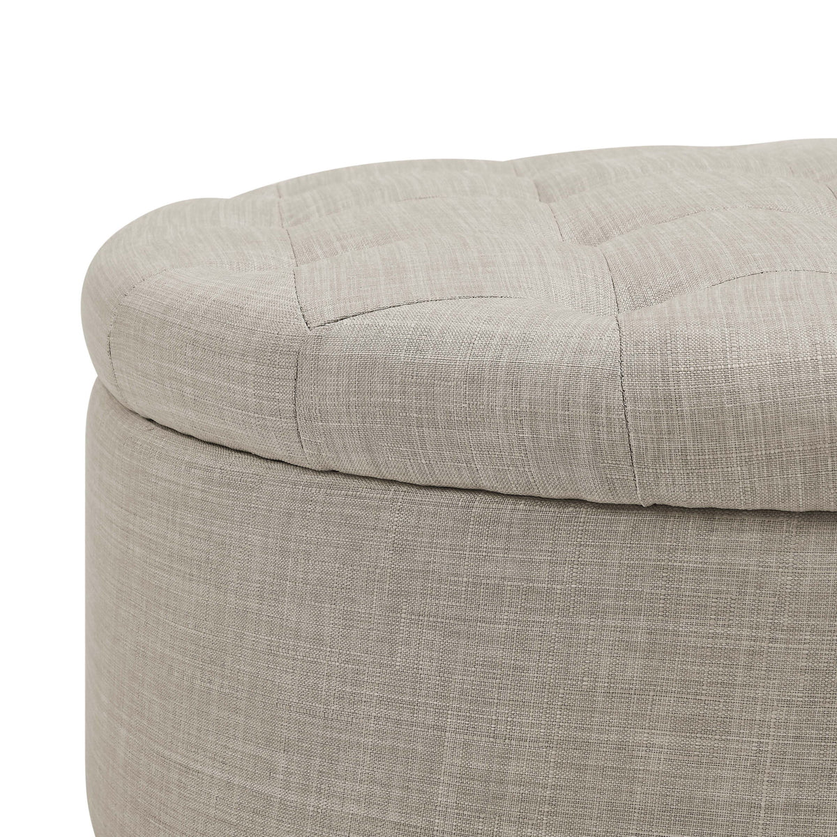 Tufted Storage Ottoman - Almond