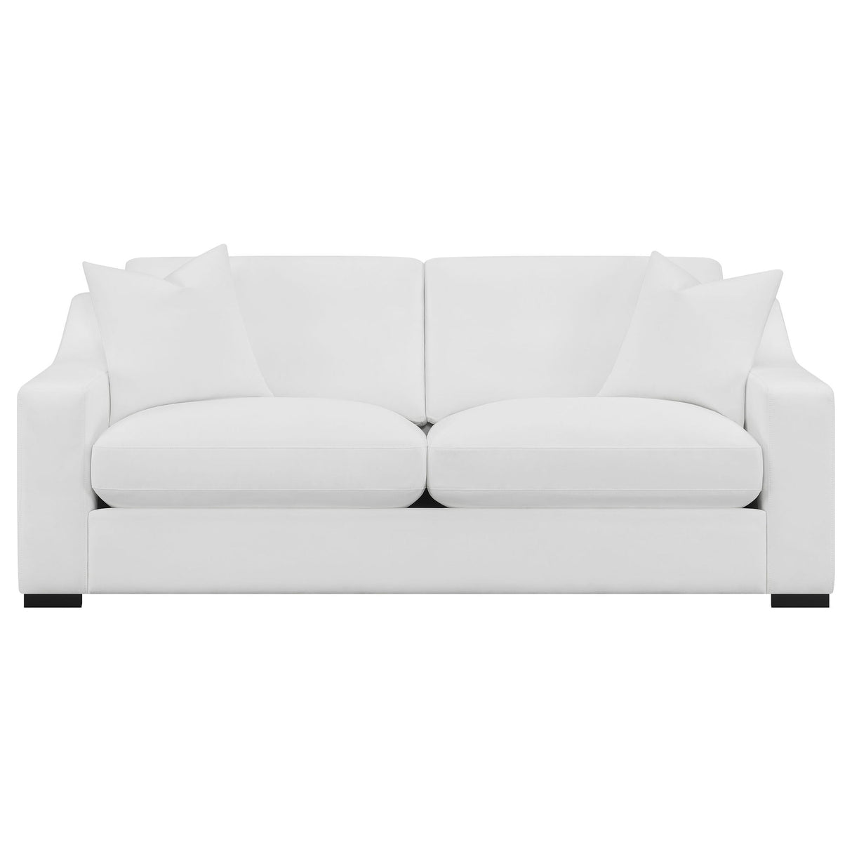 Chelan - 2 Piece Upholstered Sloped Arm Sofa Set - White