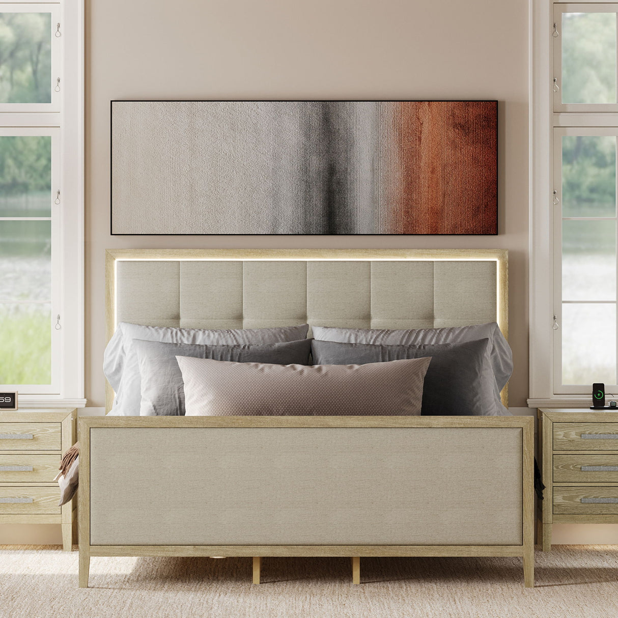 Adeline - Bed With LED Light (High Footboard)