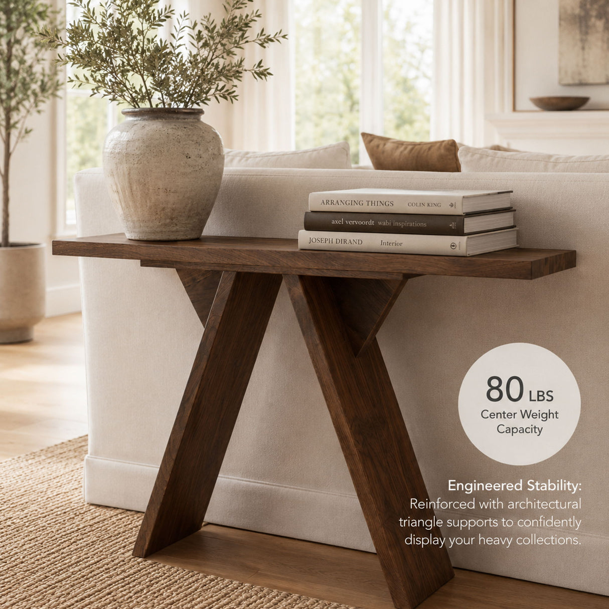 Console Table With V - Shaped Base