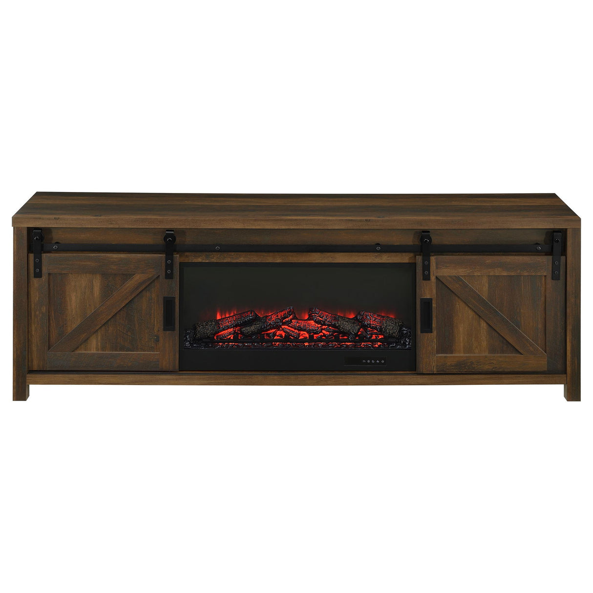 Clover - Fireplace TV Stand - Brown