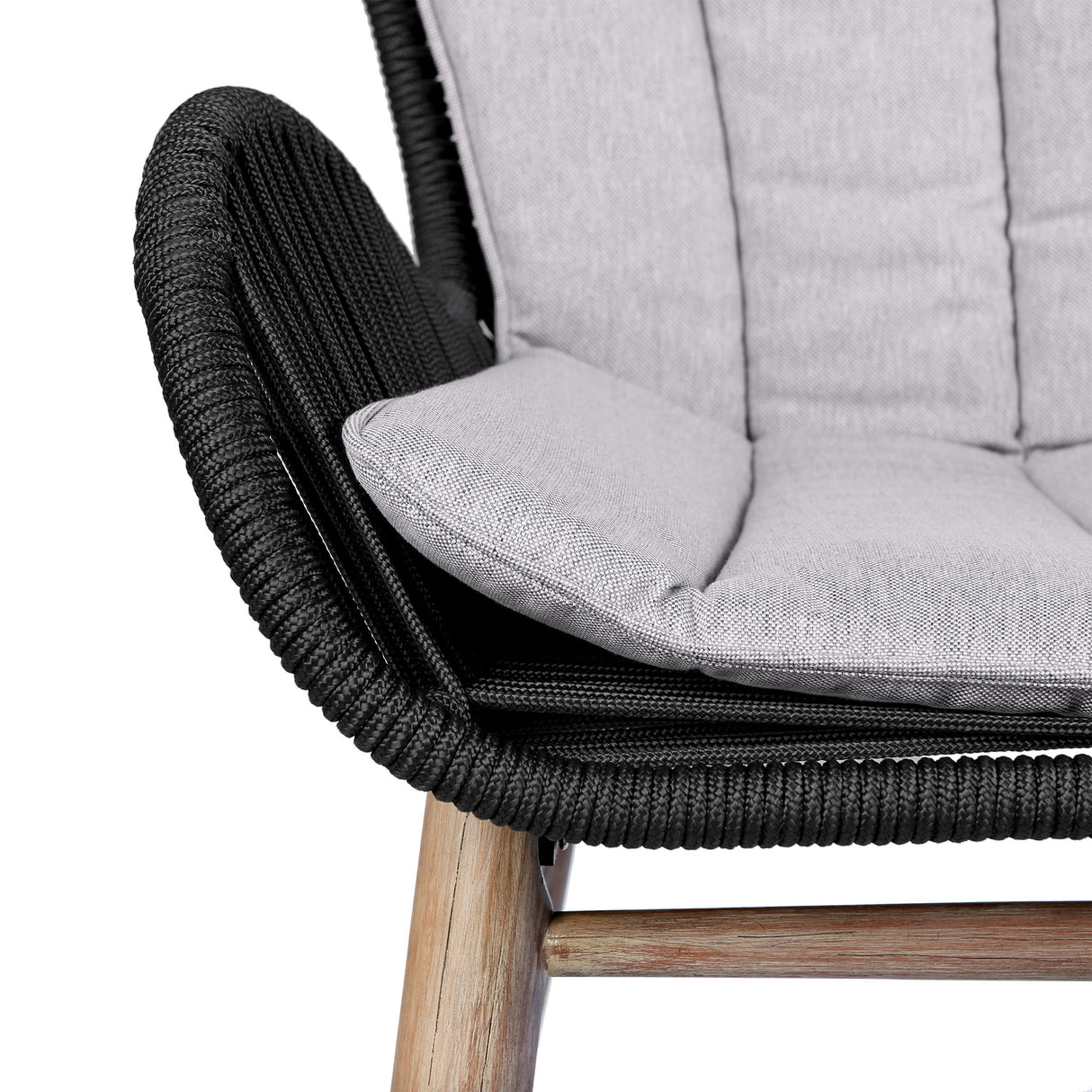 Kylie And Mateo - 5 Piece Outdoor Patio Dining Set And Cushions - Light Eucalyptus / Charcoal