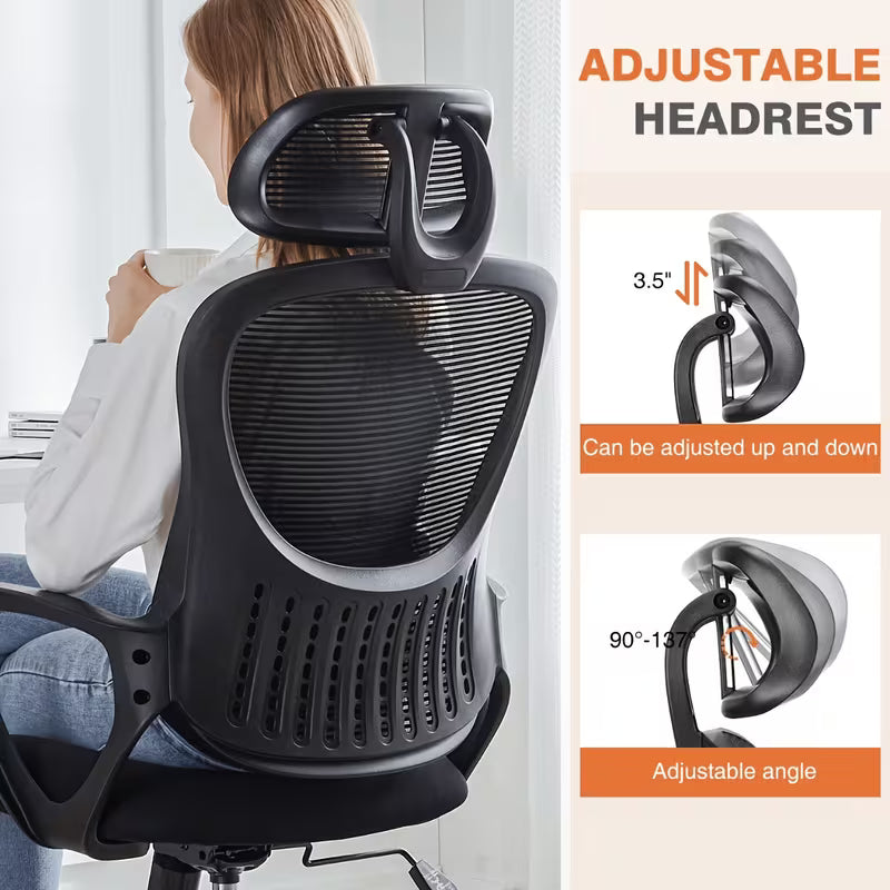 SMUG Office Chair Ergonomic Office Chair High Back Mesh Computer Chair with Adjustable Headrest