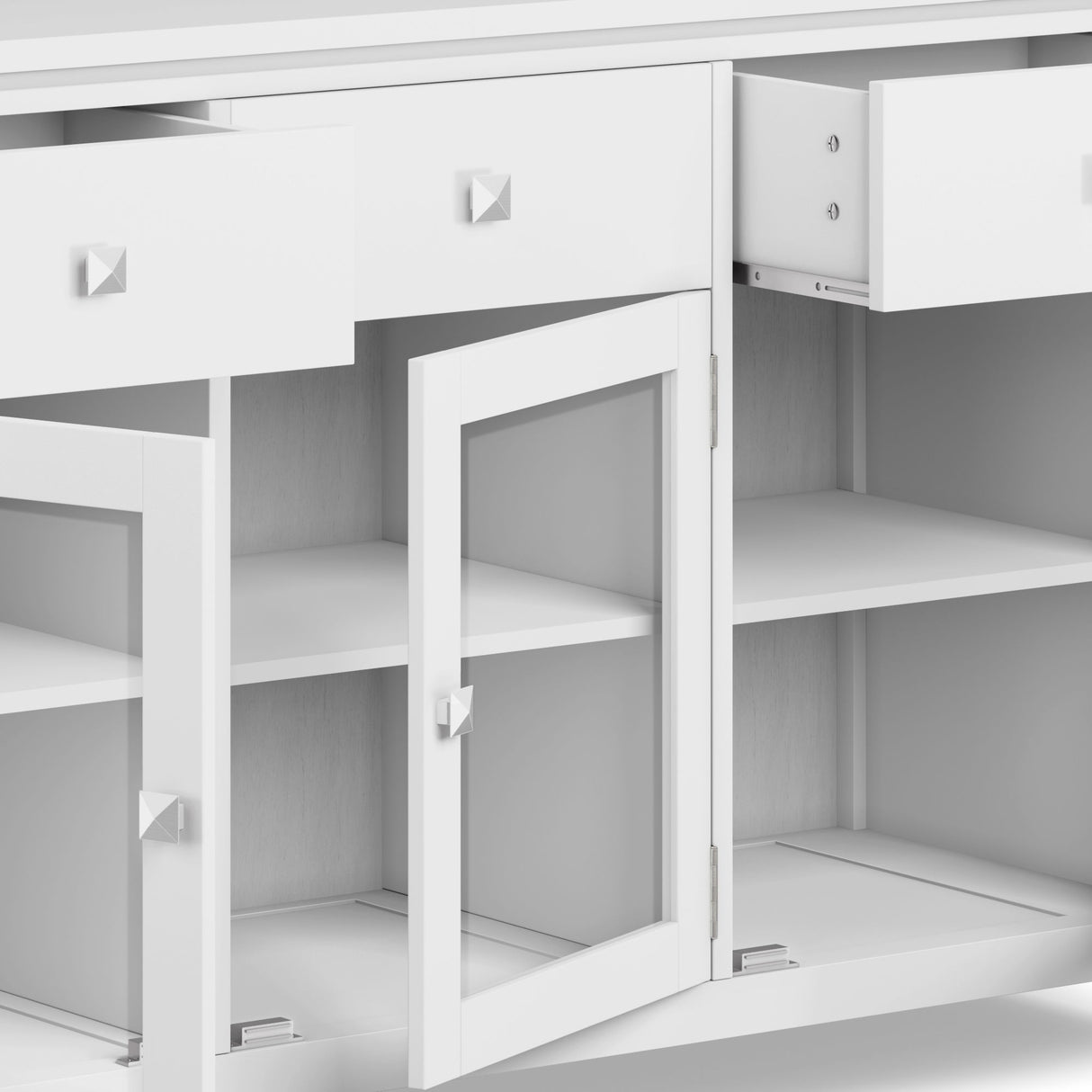 Sideboard Buffet Contemporary Solid Wood 54in x 17in x 32in