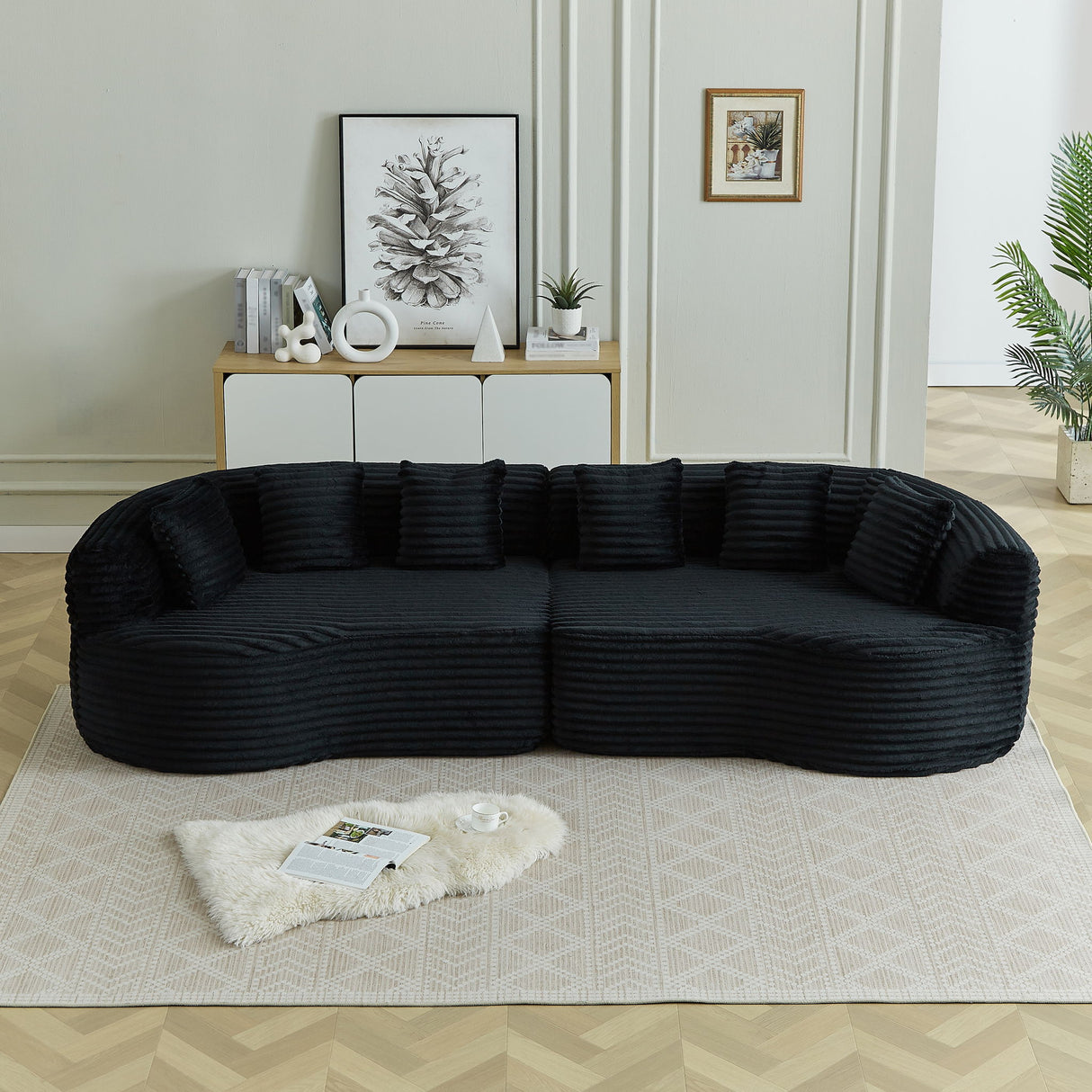 Sectional Sofa, Oversized 4 Seater With Deep Seat Design
