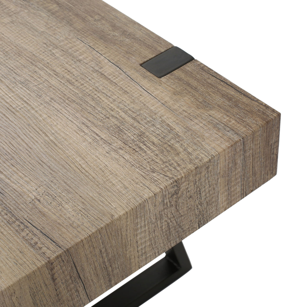 Abitha - Coffee Table With Industrial Powder Coated Metal Legs