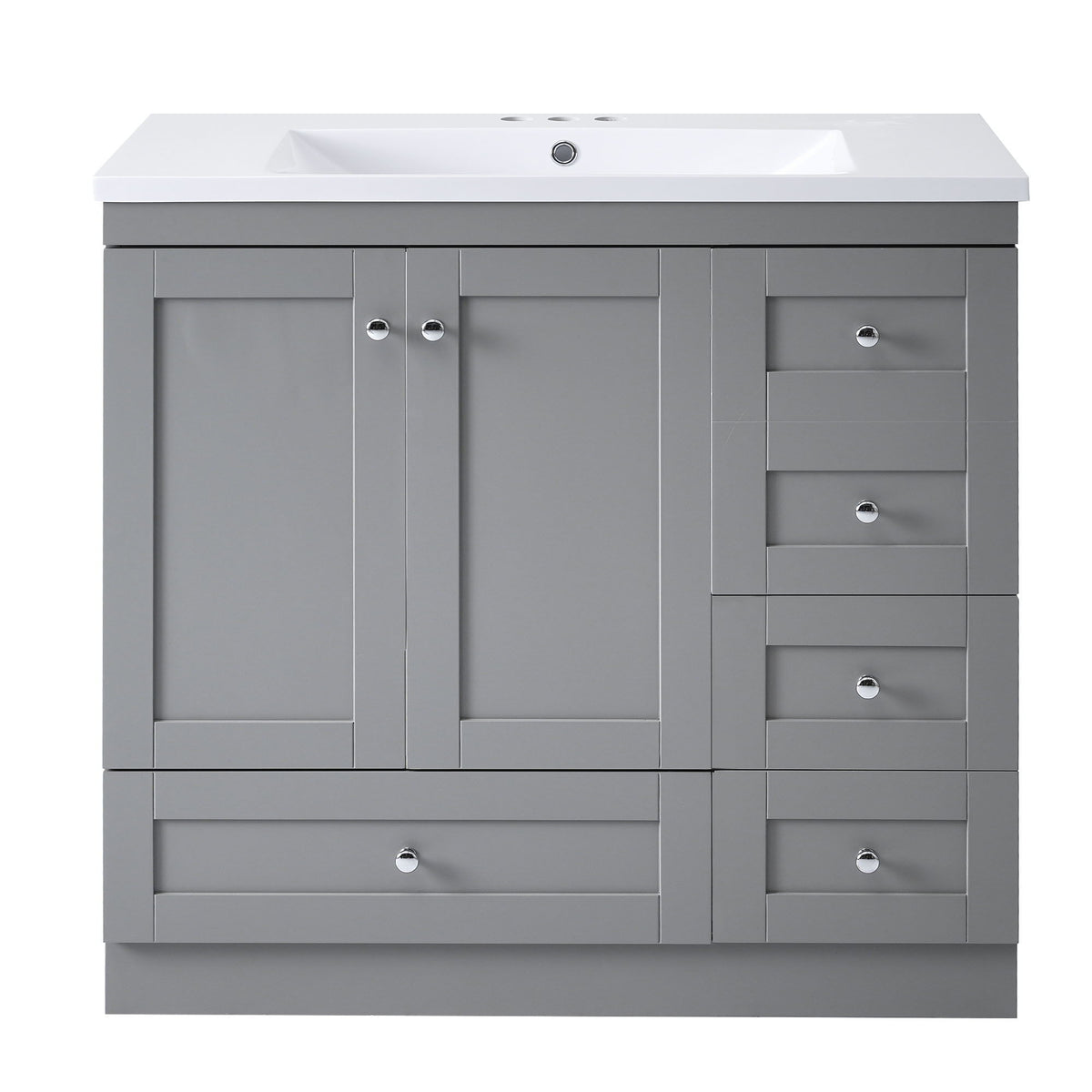 Shaker Free Standing Bathroom Vanity Cabinet With Sink, Soft Close Drawers, Soft Close Doors