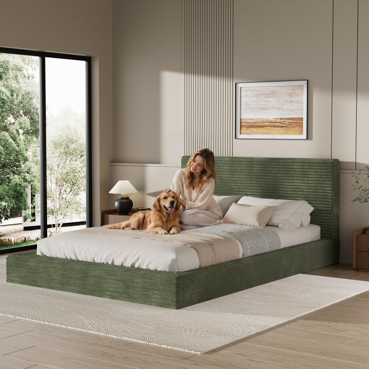 Airframe - Upholstered Bed Frame, Cloud Soft Headboard