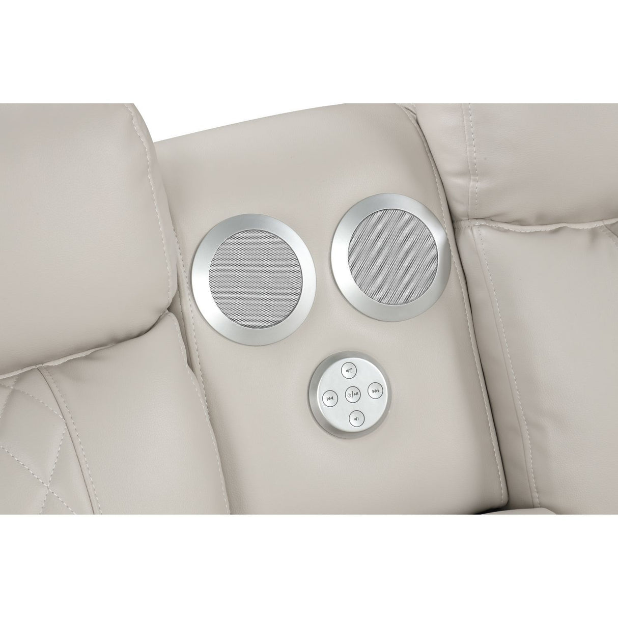 Lacrosse - Power Reclining Sectional Sofa & Bluetooth Speakers, LED Lights, Console Storage, Cup Holders And USB Charging - Beige