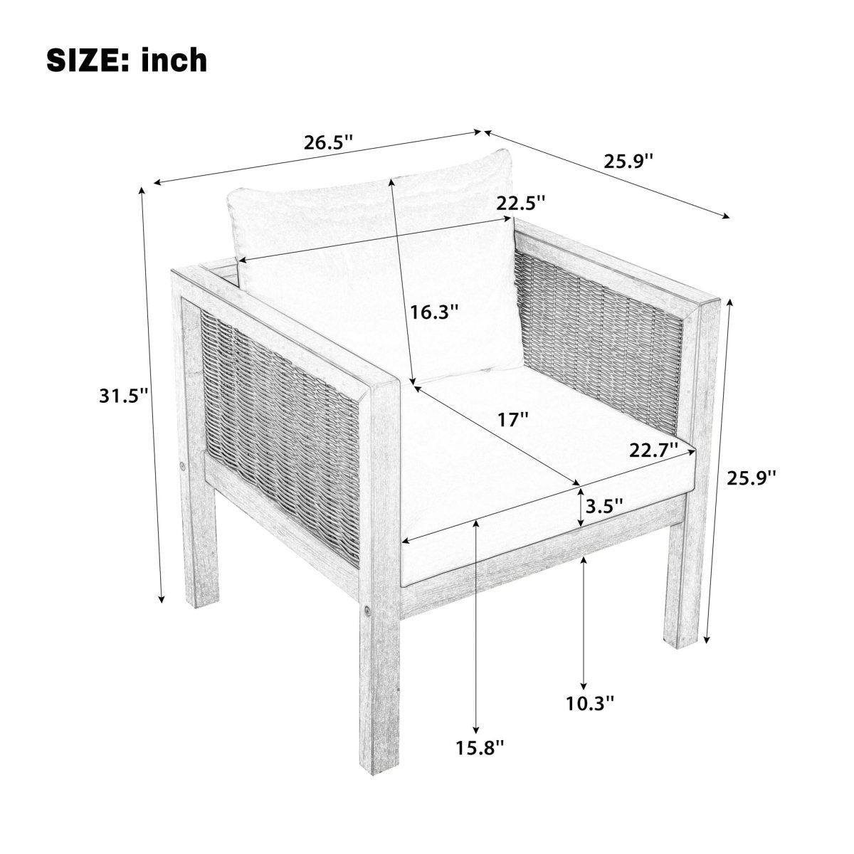 2 Piece Outdoor Armchair Set With Cushion - Chair Sets available at Alpine Outlets in Denver