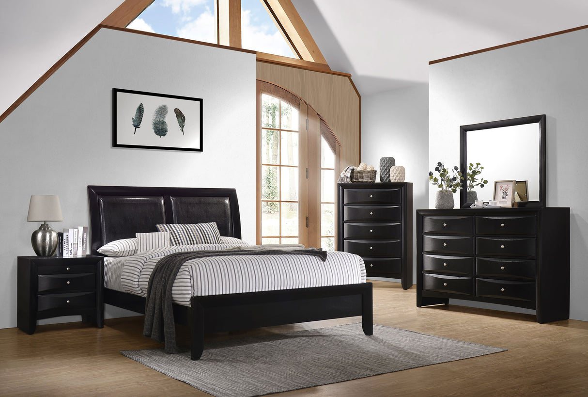 Briana 8-Drawer Dresser with Mirror in Black