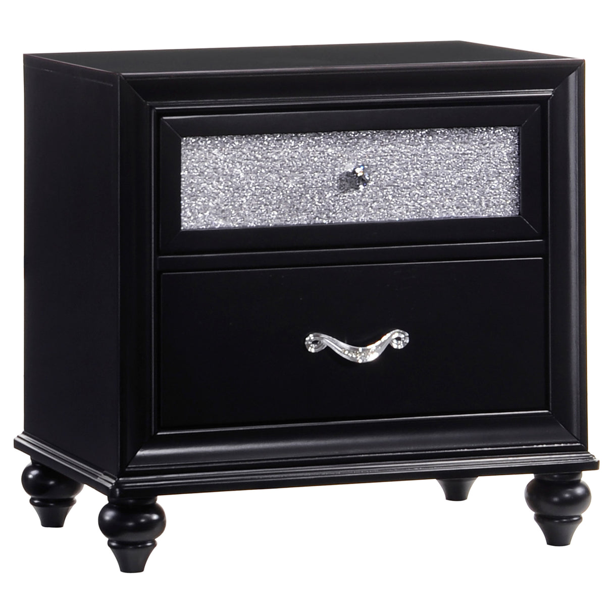 Barzini 2-Drawer Nightstand in Black