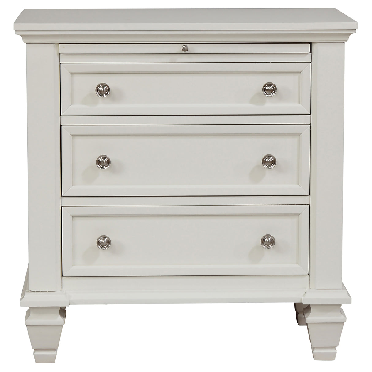Sandy Beach 3-Drawer Nightstand in Cream White