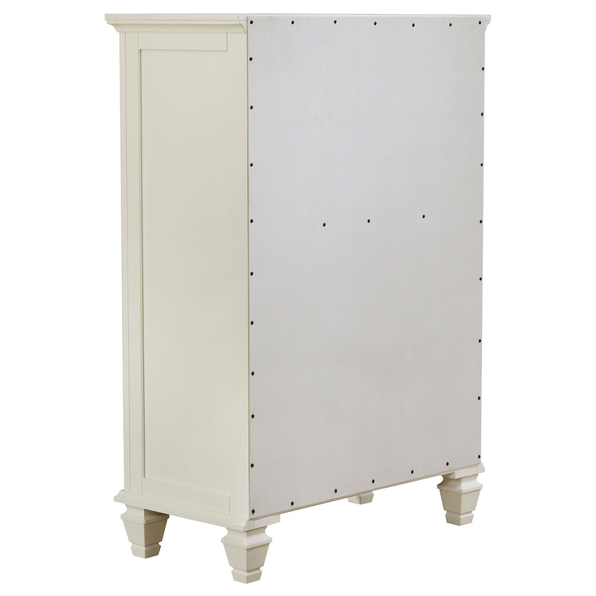 Sandy Beach 5-Drawer Bedroom Chest in Cream White