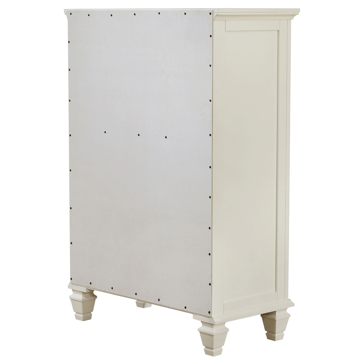 Sandy Beach 5-Drawer Bedroom Chest in Cream White