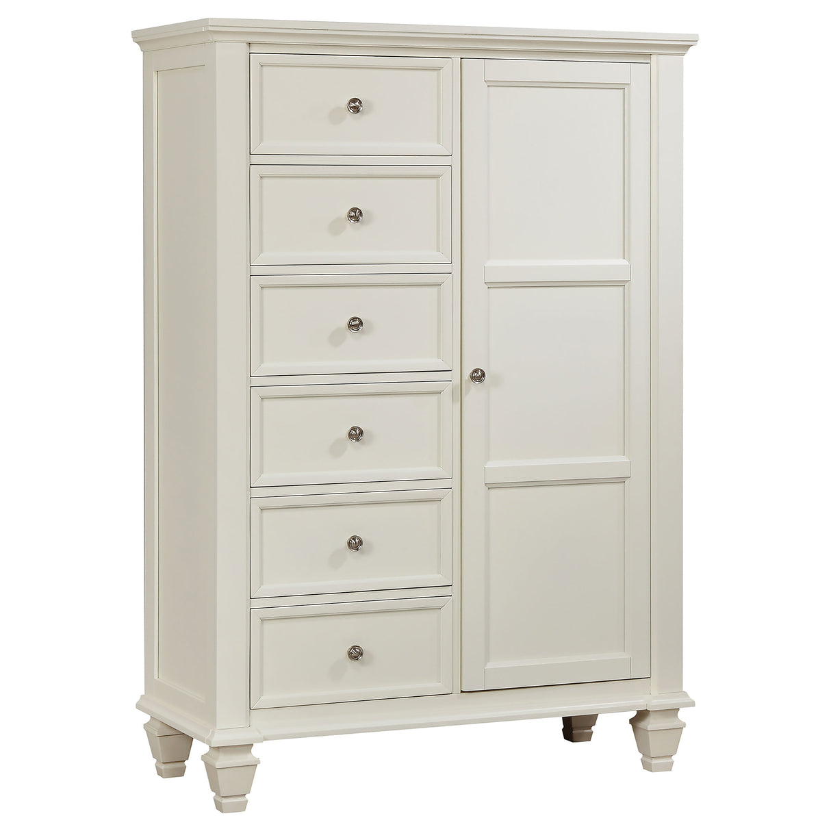 Sandy Beach 8-Drawer Door Chest in Cream White