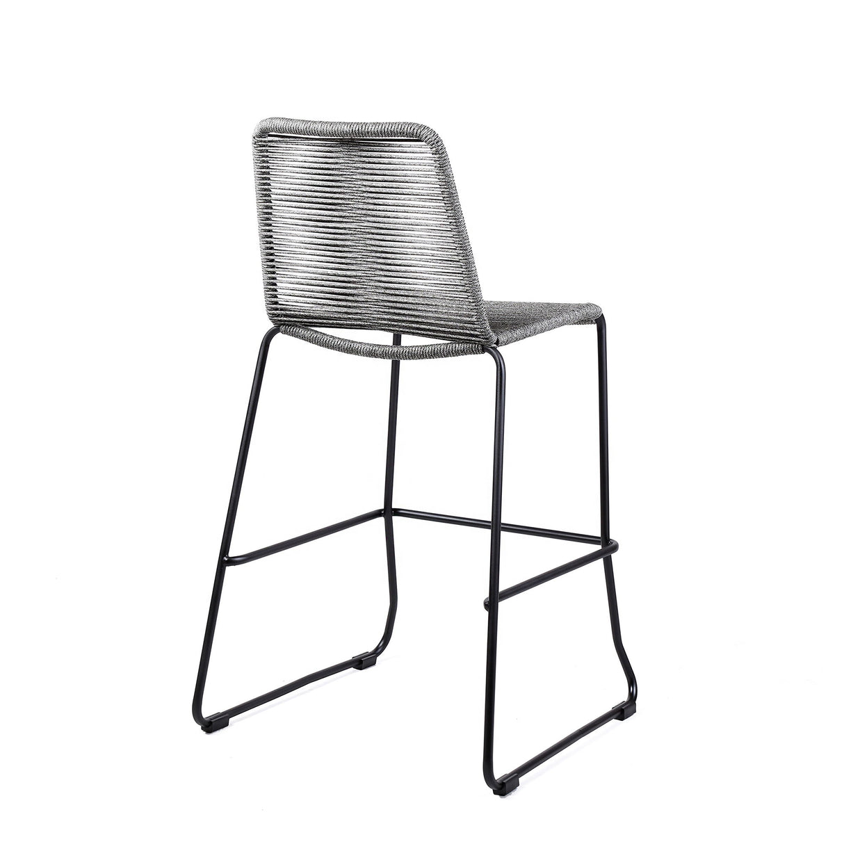 Shasta - 26" Outdoor Metal And Rope Stackable Barstool