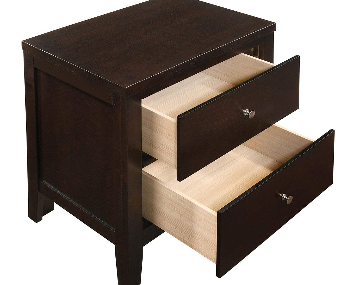 Carlton 2-Drawer Nightstand in Cappuccino