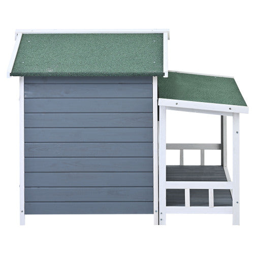 TimberPaws 47in Outdoor Wooden Dog House with Porch