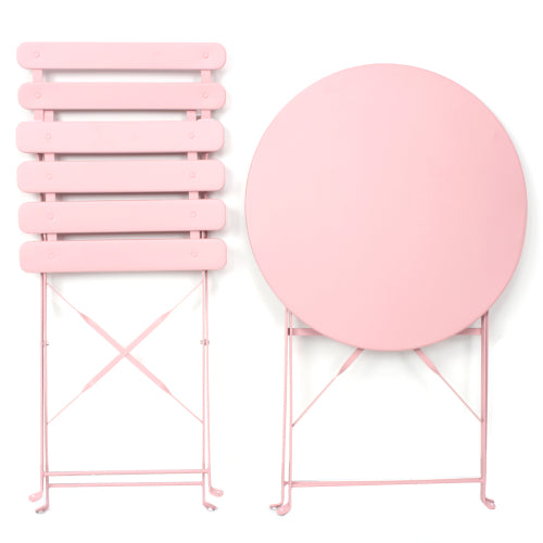 3 Pieces Patio Bistro Balcony Metal Chair Table Set