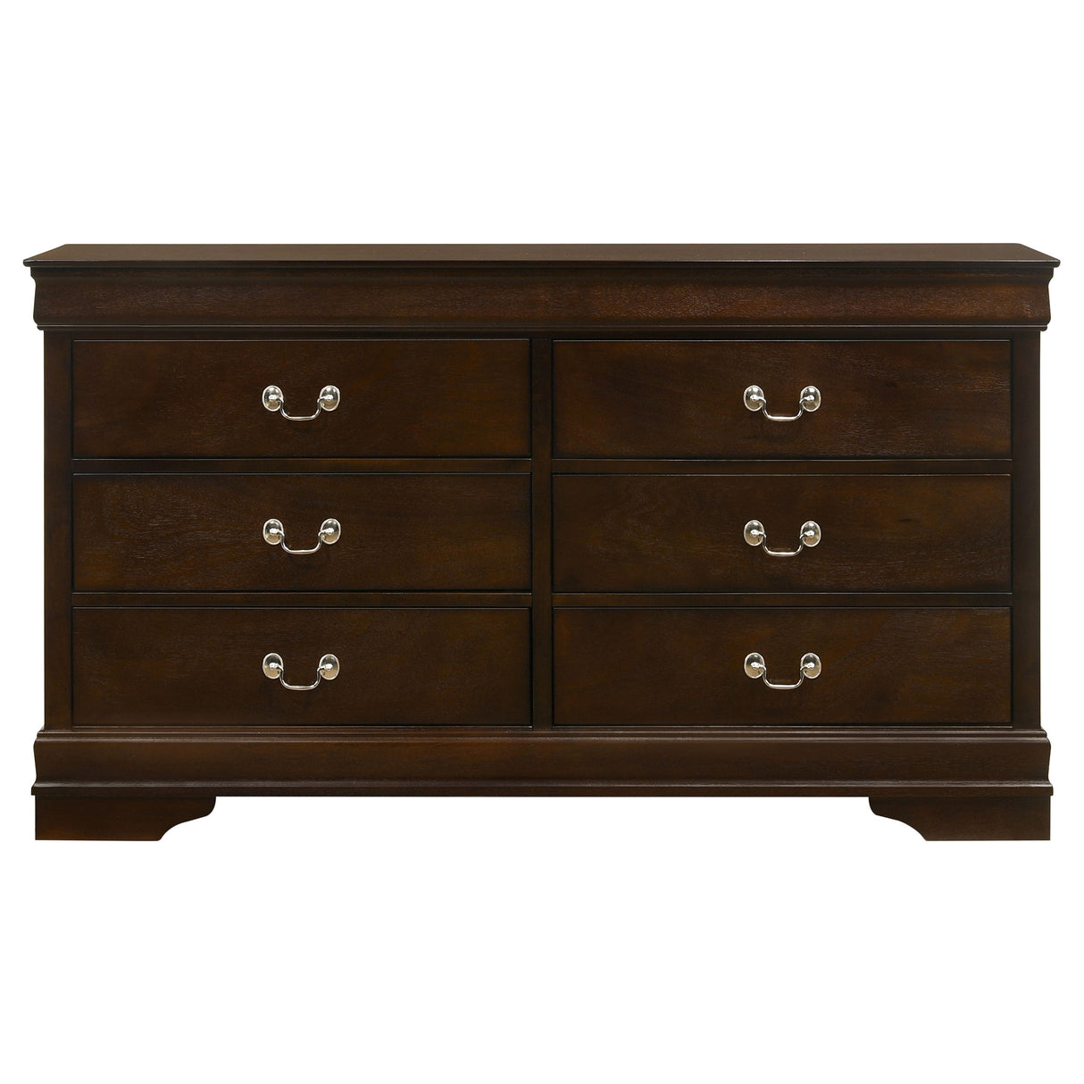 Louis Philippe 6-Drawer Dresser in Cappuccino