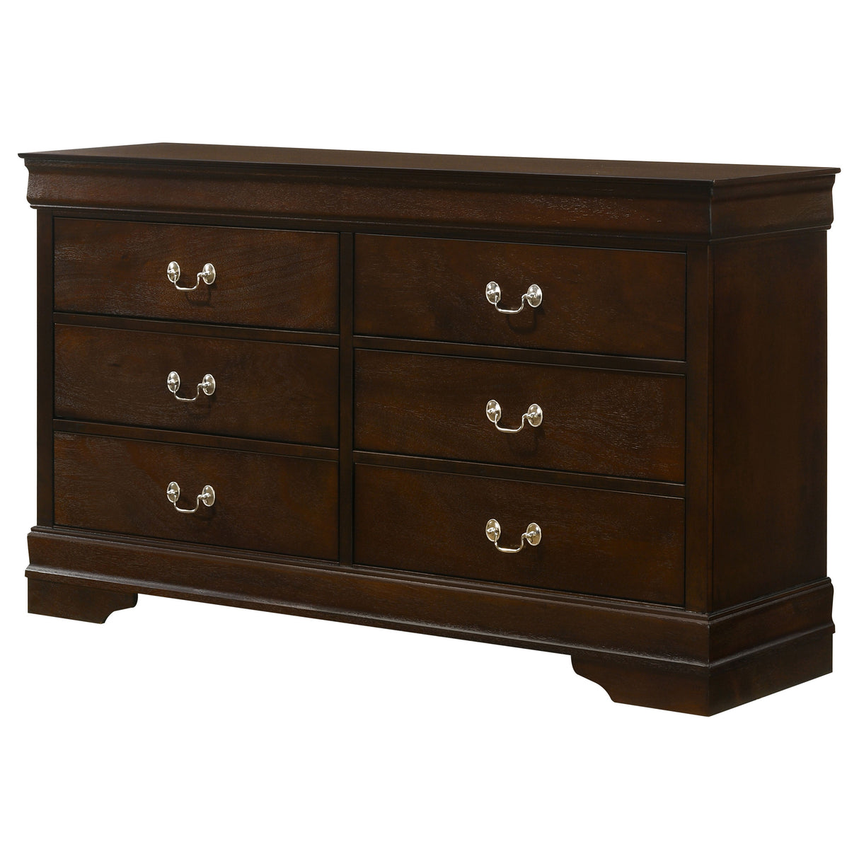 Louis Philippe 6-Drawer Dresser in Cappuccino