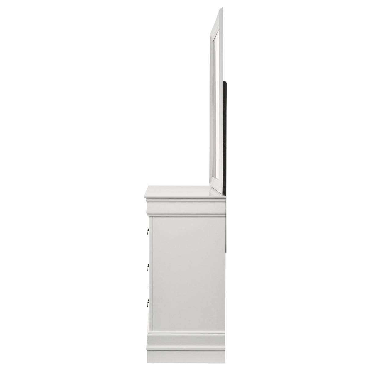 Louis Philippe 6-Drawer Dresser and Mirror - White