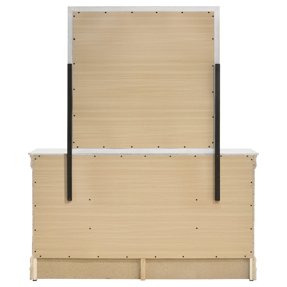 Louis Philippe 6-Drawer Dresser and Mirror - White