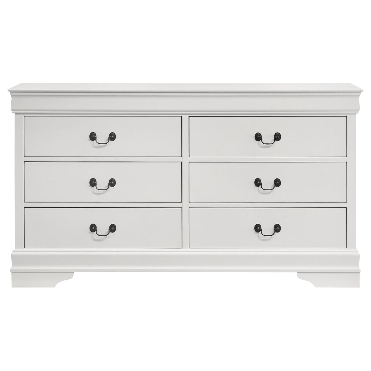 Louis Philippe 6-Drawer Dresser in White