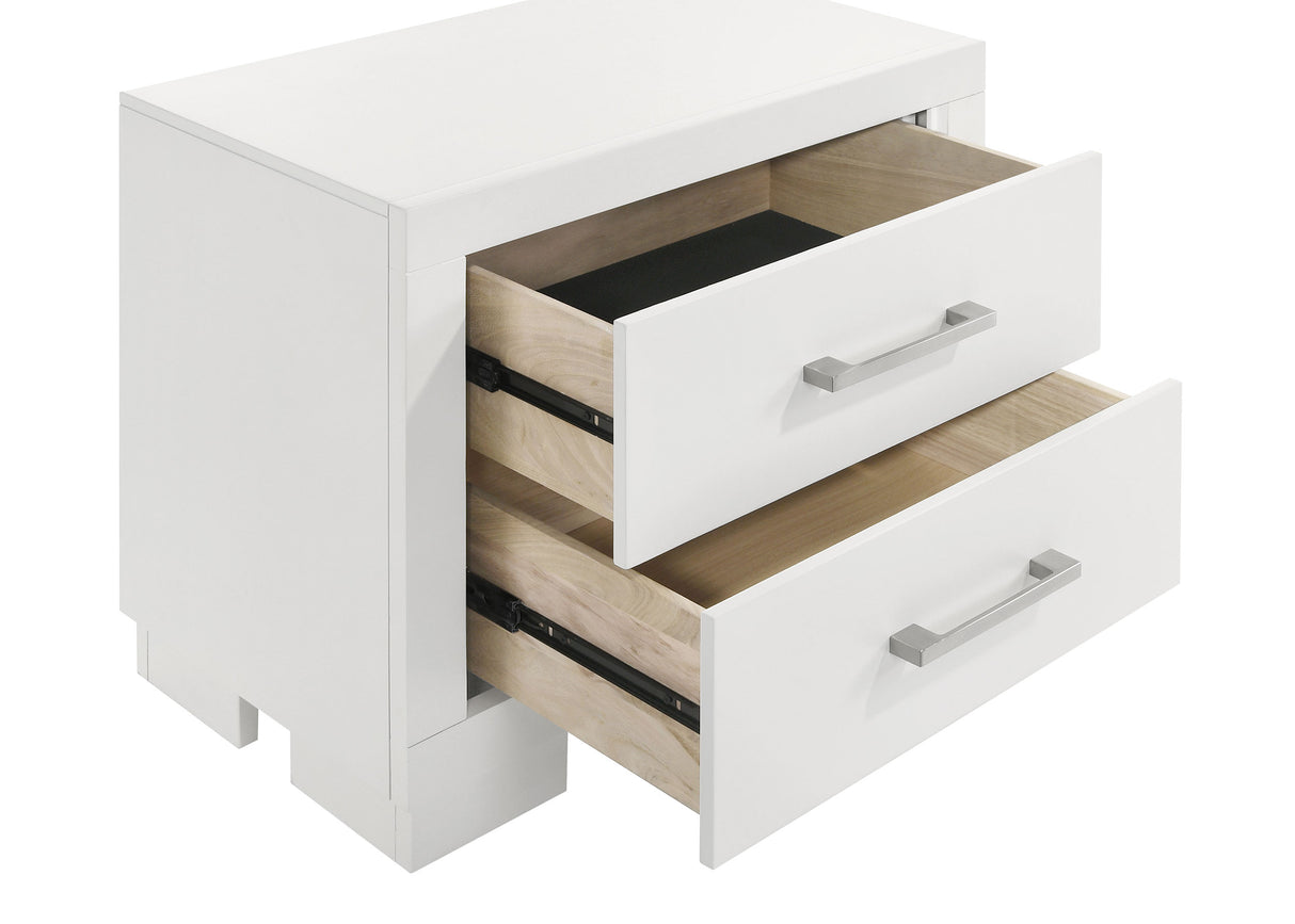Jessica 2-Drawer Nightstand in Snow White