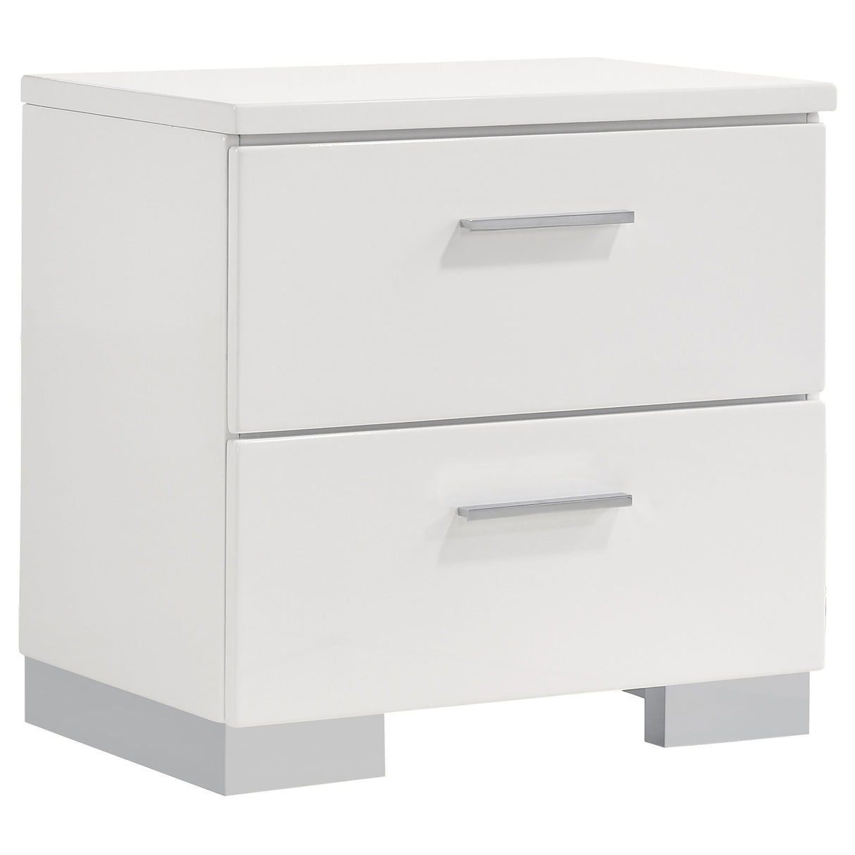 Felicity 2-Drawer Nightstand White High Gloss