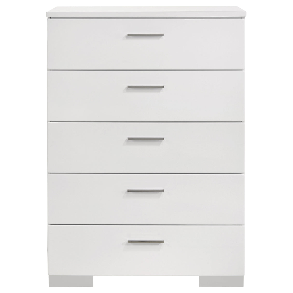 Felicity 5-Drawer Chest - White High Gloss