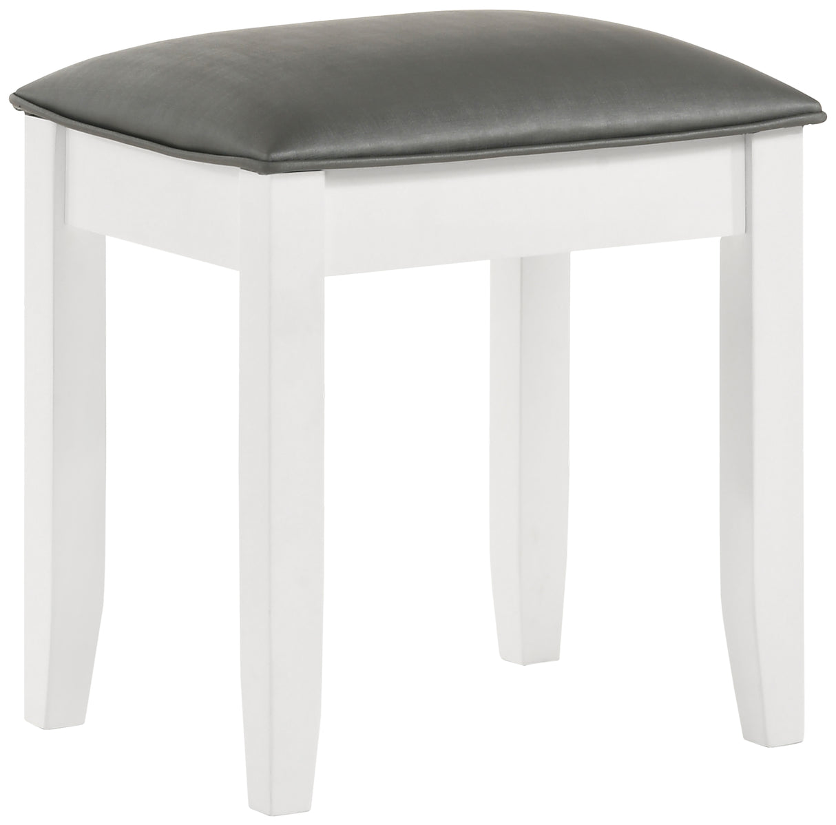 Felicity Upholstered Vanity Stool - White High Gloss