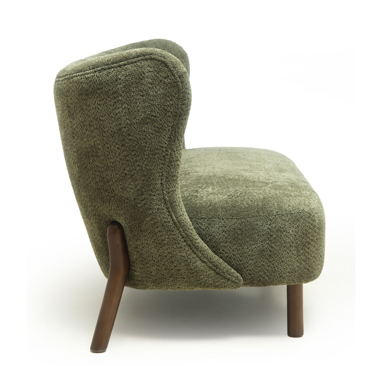 Nordic Chair Laid Back Loveseats With Curved Backres, No Armrests