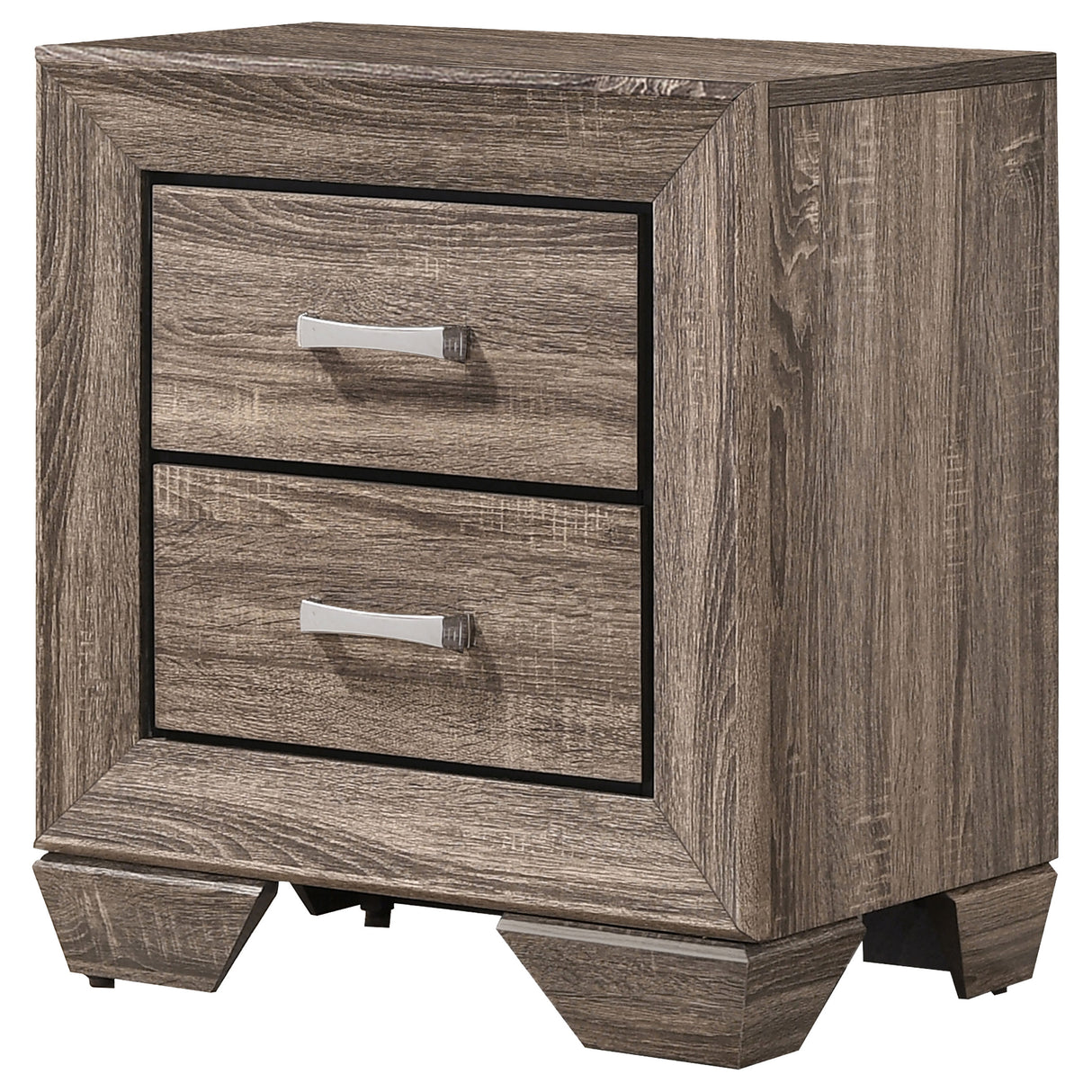Kauffman 2-Drawer Nightstand in Washed Taupe
